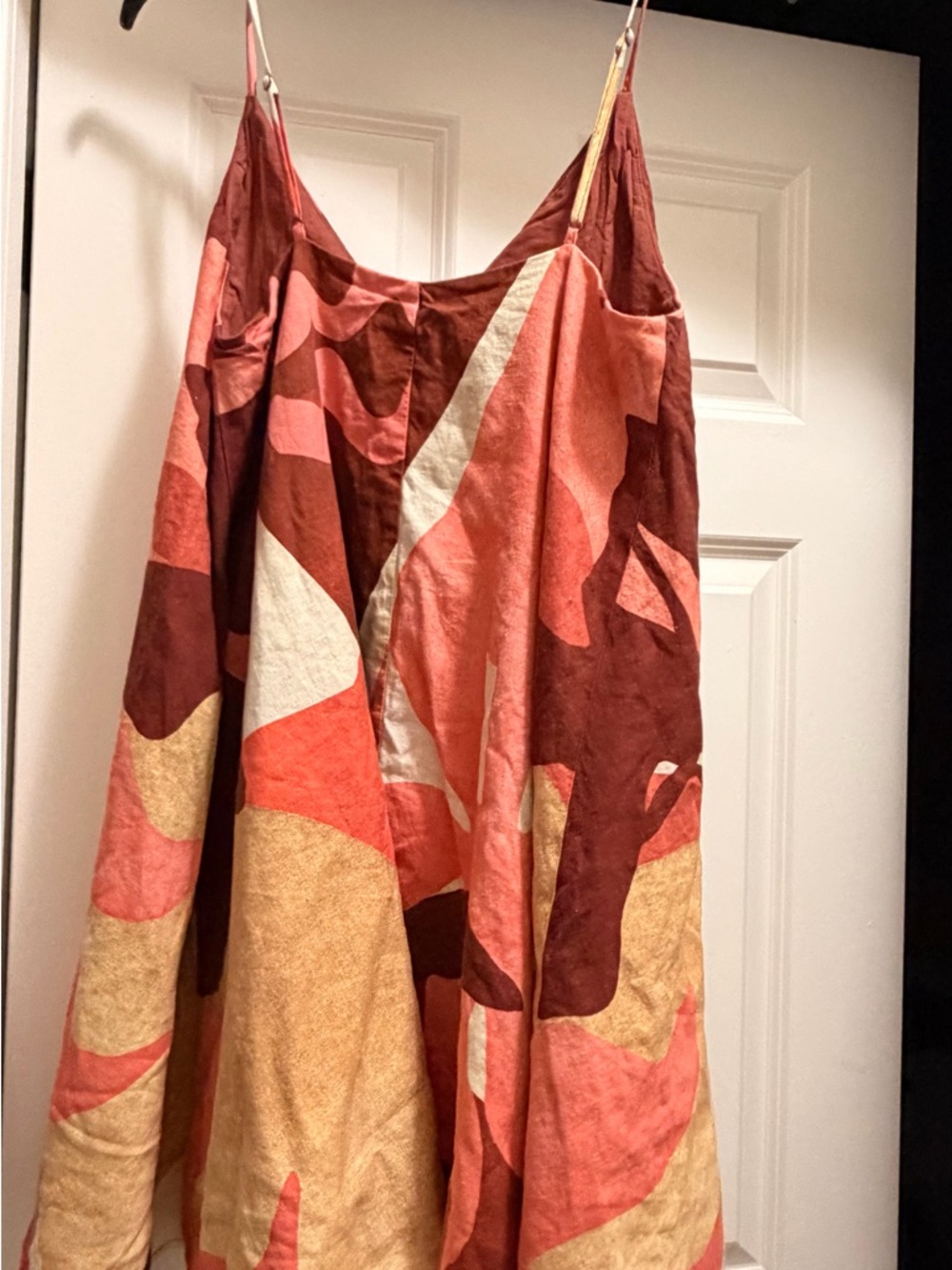 Primark Multicolor Abstract Mini Dress in Coral, Burgundy, Cream
Linen blend